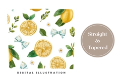 Watercolor Lemon Tumbler Wrap, Cute Bows Tumbler Sublimation Product Image 4
