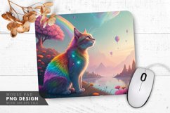 Dreamlike Rainbow Cat Mouse Pad PNG Design Product Image 1