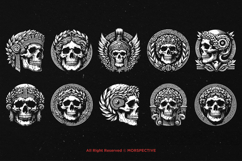 10 Bundle Dark Art Roman Skull Statue Greek Spartan Warrior Product Image 6