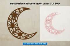 Decorative Crescent Moon Laser Cut SVG Product Image 1