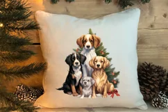 Christmas Tree With Many Dogs Clipart PNG Product Image 4