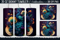 3D Colorful Peacock Flowers Tumbler Bundle - 10 Designs Product Image 5
