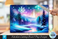 Enchanted Pastel Forest Christmas Cutting Board PNG Design Product Image 1