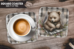 Woodland Animals Square Coaster PNG Bundle, Forest Animals Product Image 4