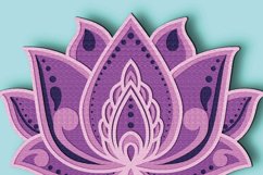 Lotus 3D Multilayer SVG/ Lotus 3D mandala/ Lotus Paper Cut Product Image 6