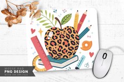 Colorful Apple Leopard Spots Educational Tools Mouse Pad PNG Product Image 1