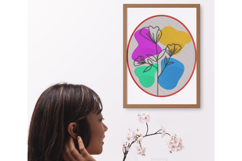 Colorful Abstract Floral Line Art Embroidery Design Product Image 2