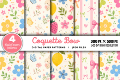 Coquette Bow Striped Background JPG Product Image 1