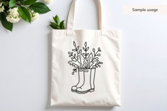 Hand Drawn Fall Boots With Autumn Leaves SVG Product Image 4