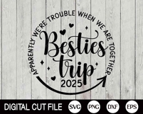 Besties Trip 2025 SVG, Girls Trip SVG, Summer Vacation Shirt Product Image 3