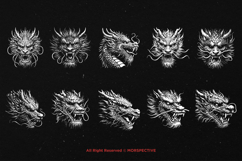 10 Bundle Dark Art Dragon Head Angry Face Mythical Beast Product Image 6