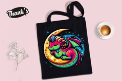 Cute Sleeping Dragon on Crescent Moon Product Image 4