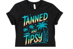 Tanned &amp; Tipsy Svg | Svg Files for Cricut | Shirt Svg Product Image 1
