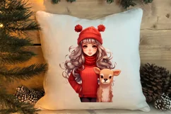 Cute Christmas Little Girl Sublimation Clipart Product Image 4