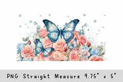 Vintage Flowers Butterfly 16oz Libbey Glass Can Tumbler Wrap Product Image 2