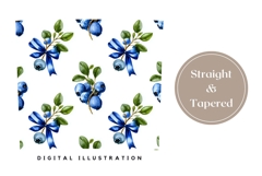 Blueberry Tumbler Wrap Design, Floral Tumbler, Berries PNG Product Image 4