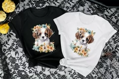 Cute Little Floral Puppy SVG, cute Puppy Clipart PNG Product Image 4