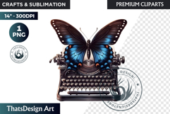 Dark Academia PNG, Gothic Butterfly Clipart Moody ephemera Product Image 1