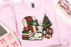 Cozy Christmas Cat PNG Clipart, Sleeping Cat on Book Product Image 5
