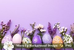 Easter Eggs Background PNG, Easter Background Mockup Product Image 1