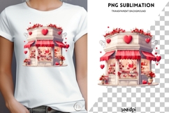 Watercolor Valentine shop png design for T-shirts Product Image 4