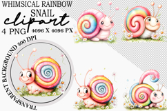 Whimsical Rainbow Snail Clipart Png Product Image 2