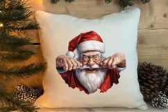 Christmas Santa Claus Peeking Clipart PNG Product Image 4