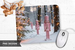 Pink Nutcracker Christmas Forest Mouse Pad PNG Product Image 1