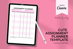 Cute Assignment Planner | Editable Canva Template Student Product Image 1