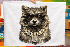 Luxury Raccoon PNG Design | Gangster Raccoon With Sunglasses Product Image 1