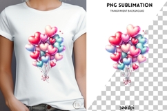 Valentine balloons png design for T-shirts Product Image 4