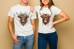 Boho Highland Cow Clipart Product Image 4