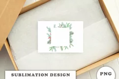 Watercolor Christmas Floral Frame png Product Image 4