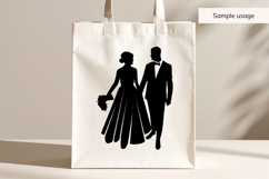 Bride And Groom Walking Silhouette SVG Product Image 4