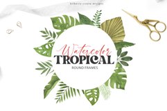 Watercolor Tropical Frame clipart, Product Image 1