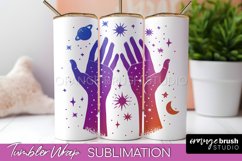 Celestial Tumbler Wrap, Boho Sublimation, Mystical Tumbler Product Image 1