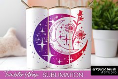 Celestial Tumbler Wrap, Boho Sublimation, Mystical Tumbler Product Image 1