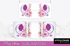 Celestial Mug Wrap PNG, Boho Mystical Coffee Mug Sublimation Product Image 1
