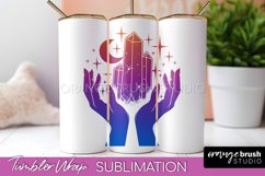 Celestial Tumbler Wrap, Boho Sublimation, Mystical Tumbler Product Image 1