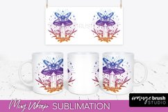 Celestial Mug Wrap PNG, Boho Mystical Coffee Mug Sublimation Product Image 1