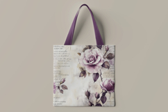 12 Purple Vintage Rose Digital Papers Bundle Product Image 4
