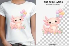 Pastel kawaii axolotl png design for T-shirts Product Image 4