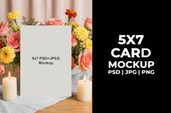 Bee Theme 5x7 Card Mockup, Spring Floral Invitation PSD JPG Product Image 3