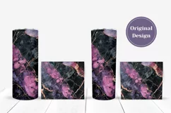 Purple Marble Tumbler Template, Black Tumbler Designs Product Image 4