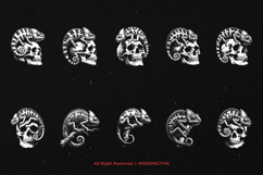 10 Bundle Dark Art Chameleon Lizard Reptile Gecko Camouflage Product Image 6