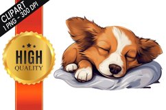 Cute Sleep Dog Sublimation PNG Design - Sublimation Design Product Image 1
