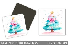 Christmas Tree Magnet Design. Christmas Magnet Sublimation Product Image 1