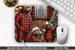 Bears Mouse Pad Sublimation, Christmas Mouse Pad PNG Design Product Image 1