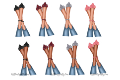 Mother and Daughter Legs Clipart Product Image 5