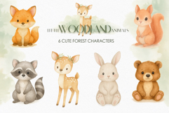 Woodland Animals Watercolor Clipart Nursery Set Product Image 4